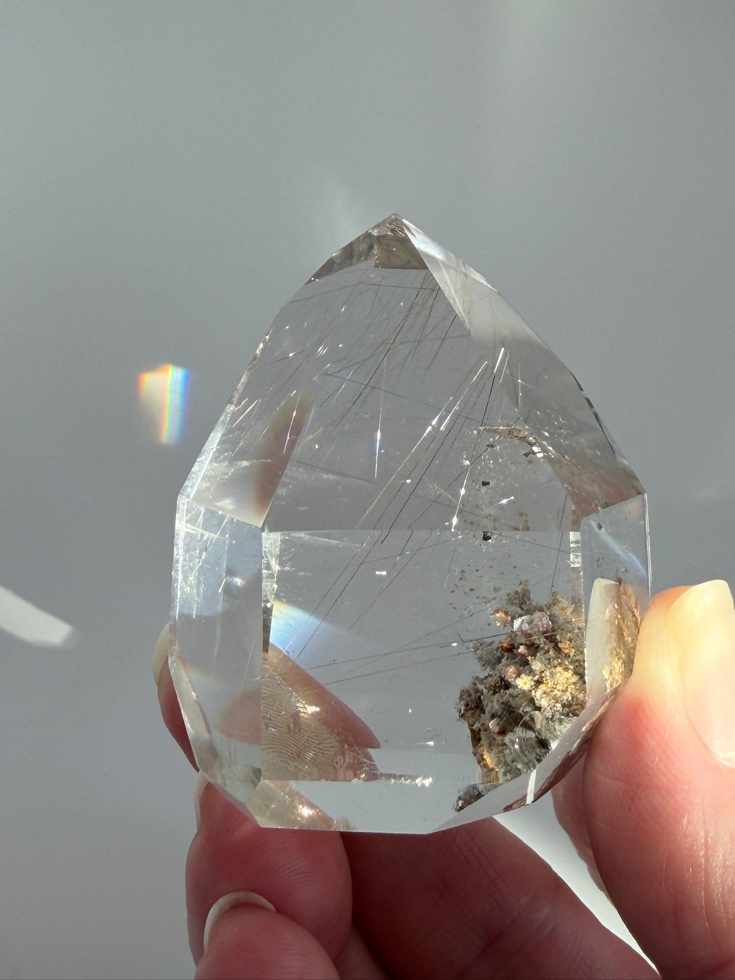 Silver Rutilated Quartz with Lodolite Freeform