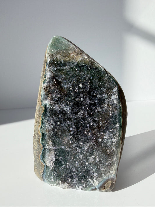 Bi-Color Black + Green “Galaxy” Amethyst Cut base - Uncommon find!
