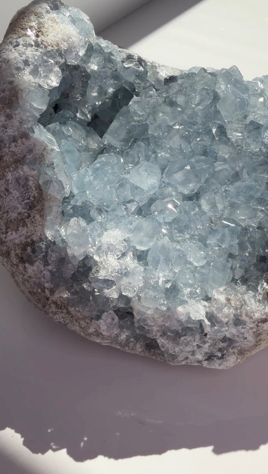 Huge Gemmy Blue Celestite Geode | Madagascar Celestine | XXL Statement | High Quality Crystal Mineral | 8.6 lbs