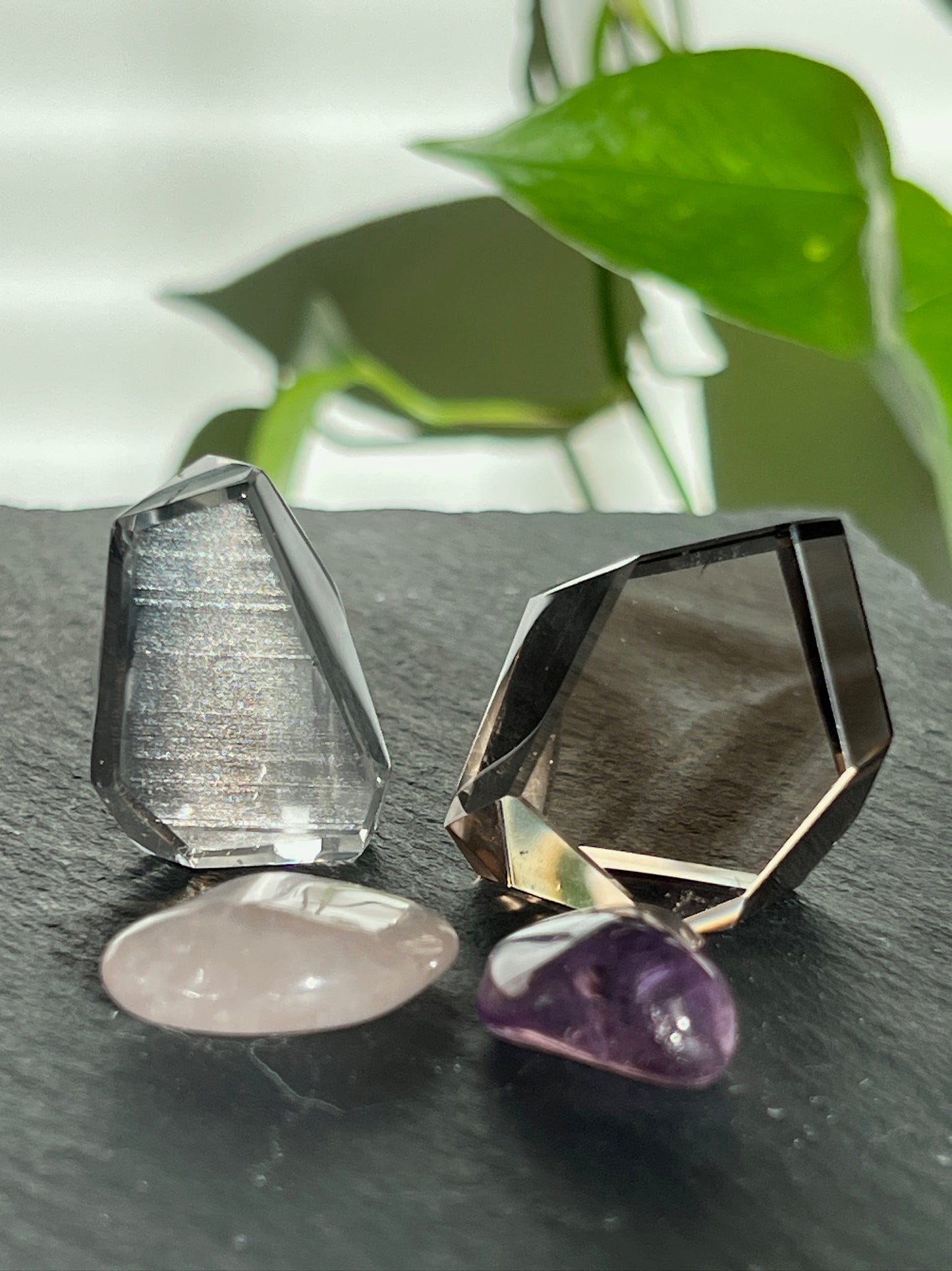 Handpicked Bundle - Lemurian Quartz, Rose Quartz, Smokey Quartz, and Amethyst