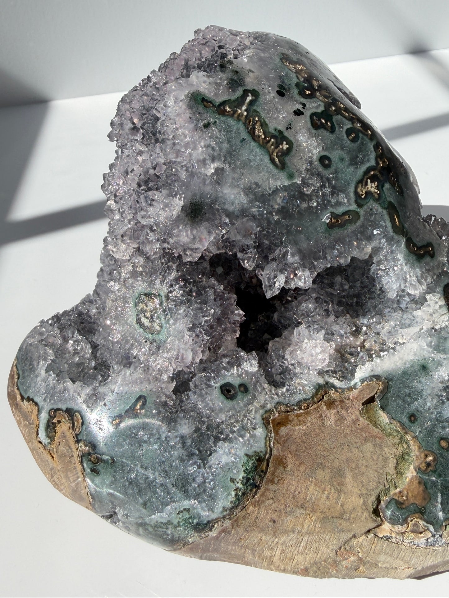 Bi-Color Green & Lilac-Gray Amethyst Free Form - One-of-a-kind