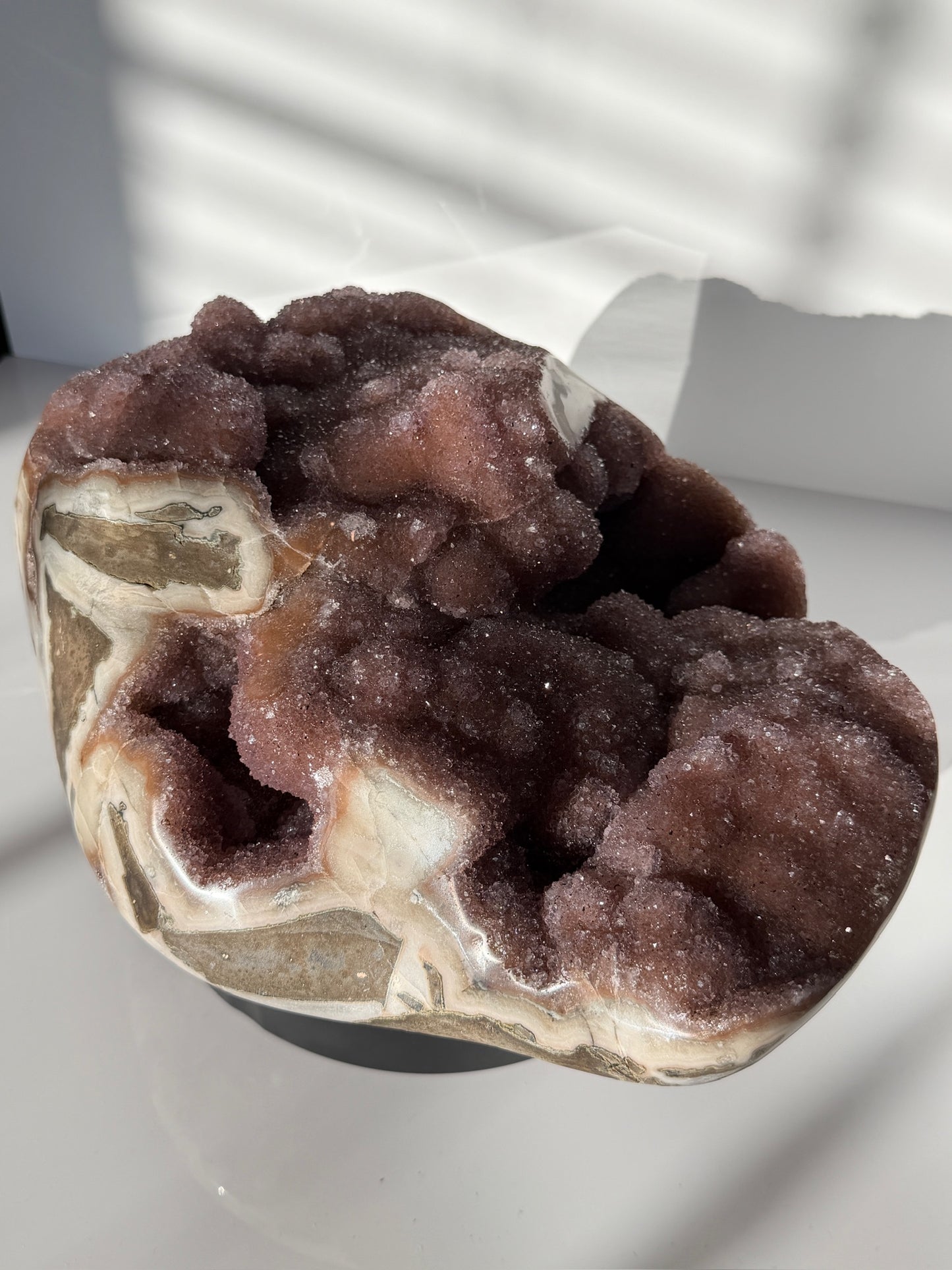 Uruguay Rainbow Pink Amethyst Druzy – Statement Geode