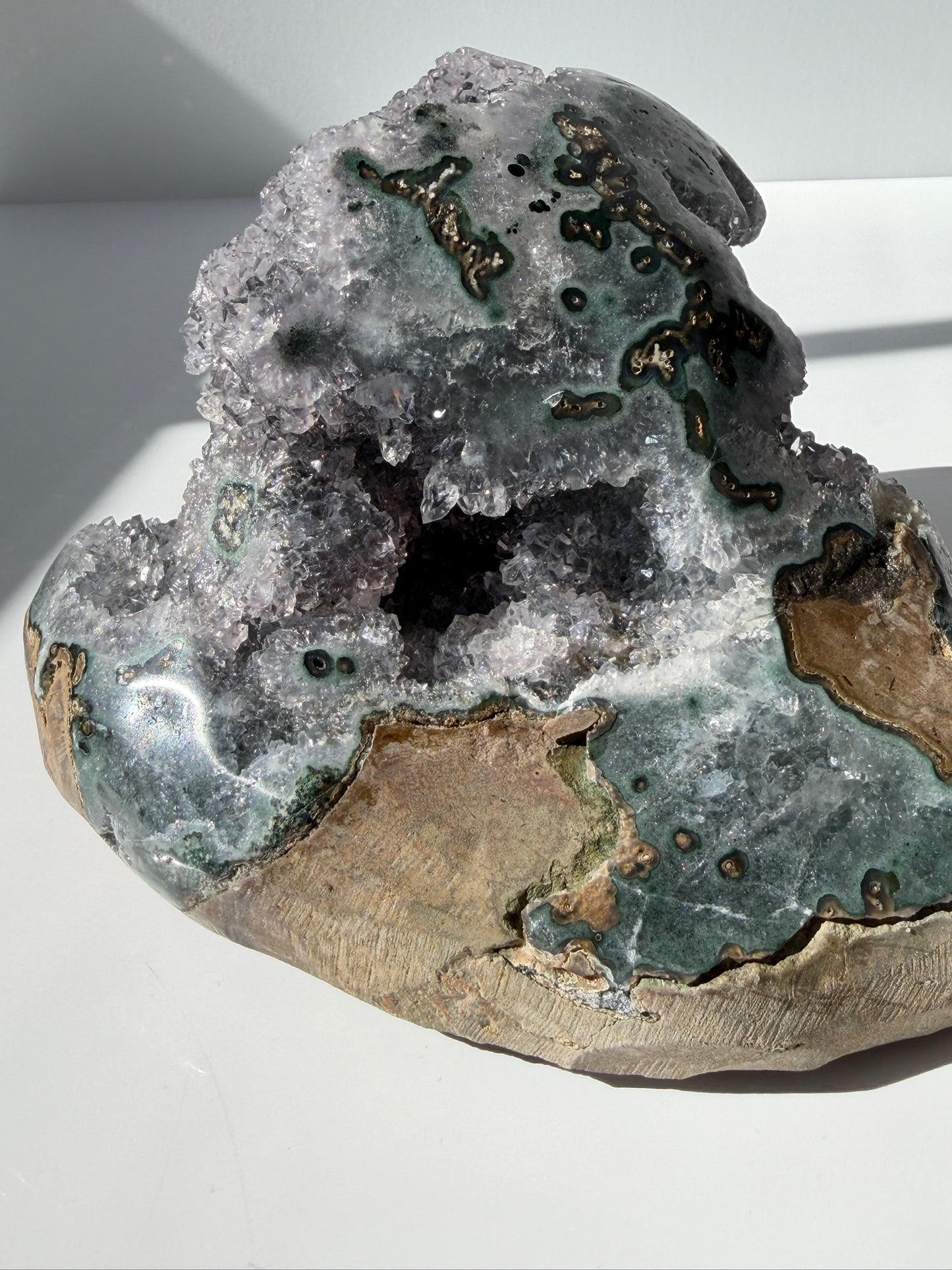 Bi-Color Green & Lilac-Gray Amethyst Free Form - One-of-a-kind