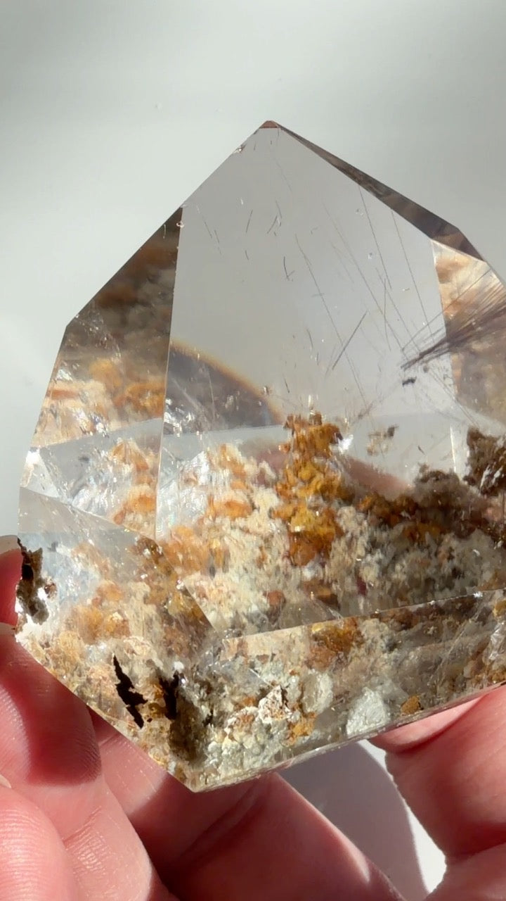 Golden & Silver Rutilated Quartz with Lodolite Freeform