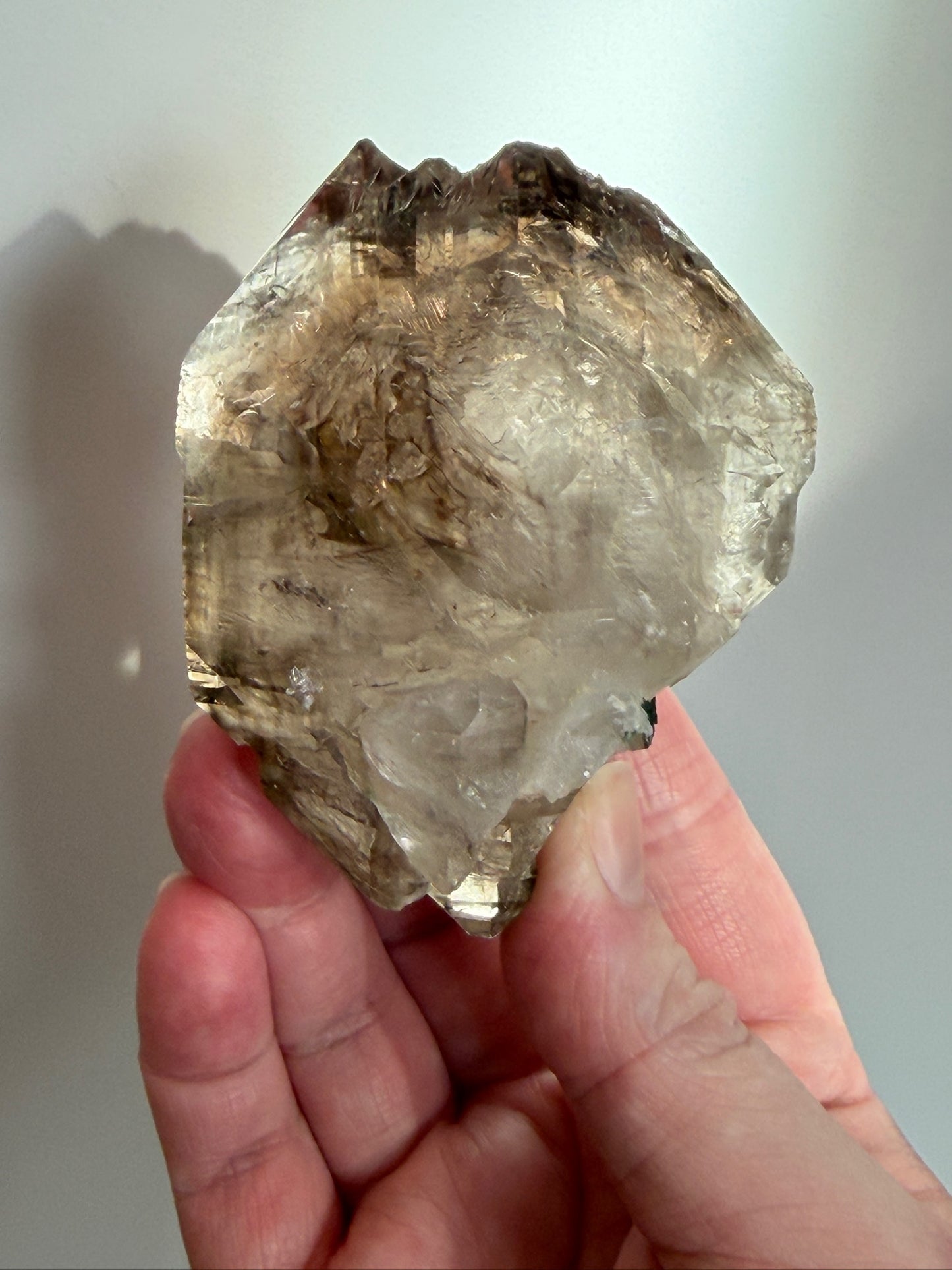 Elestial Quartz with Green Tourmaline