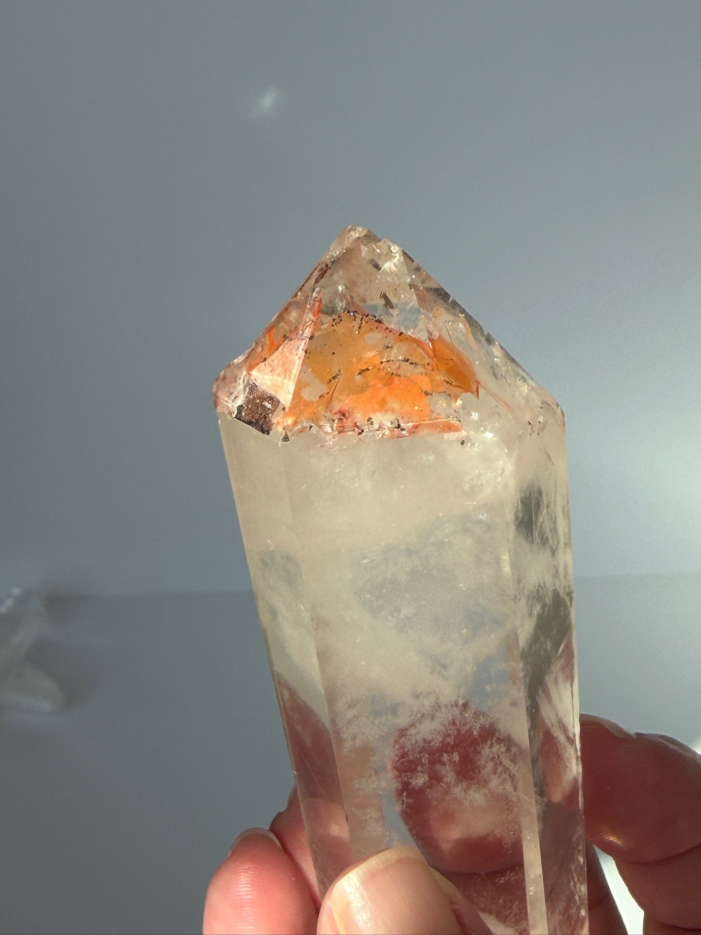 Stunning Phantom Quartz DT with Pyrite & Tangerine Inclusions