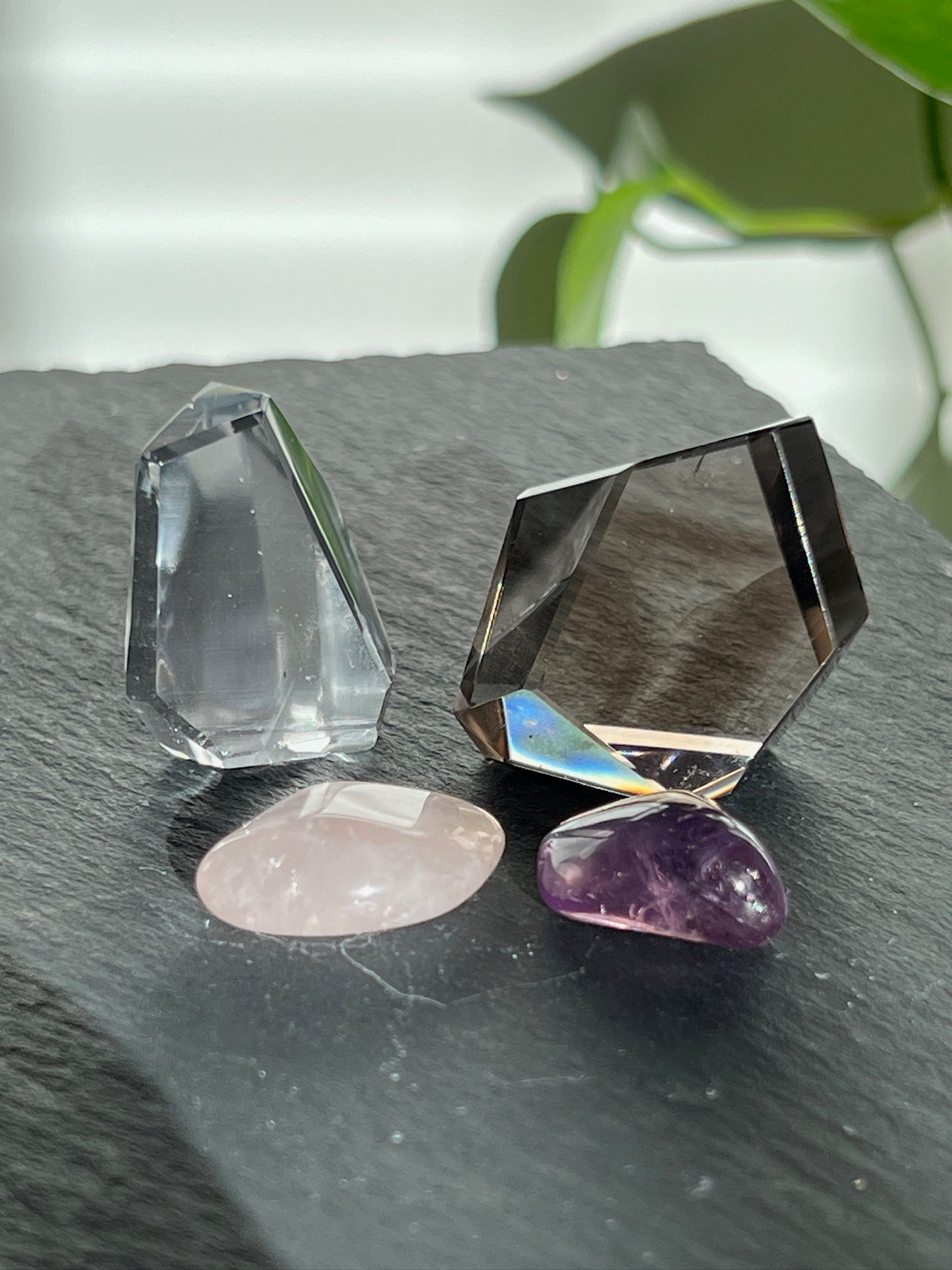 Handpicked Bundle - Lemurian Quartz, Rose Quartz, Smokey Quartz, and Amethyst