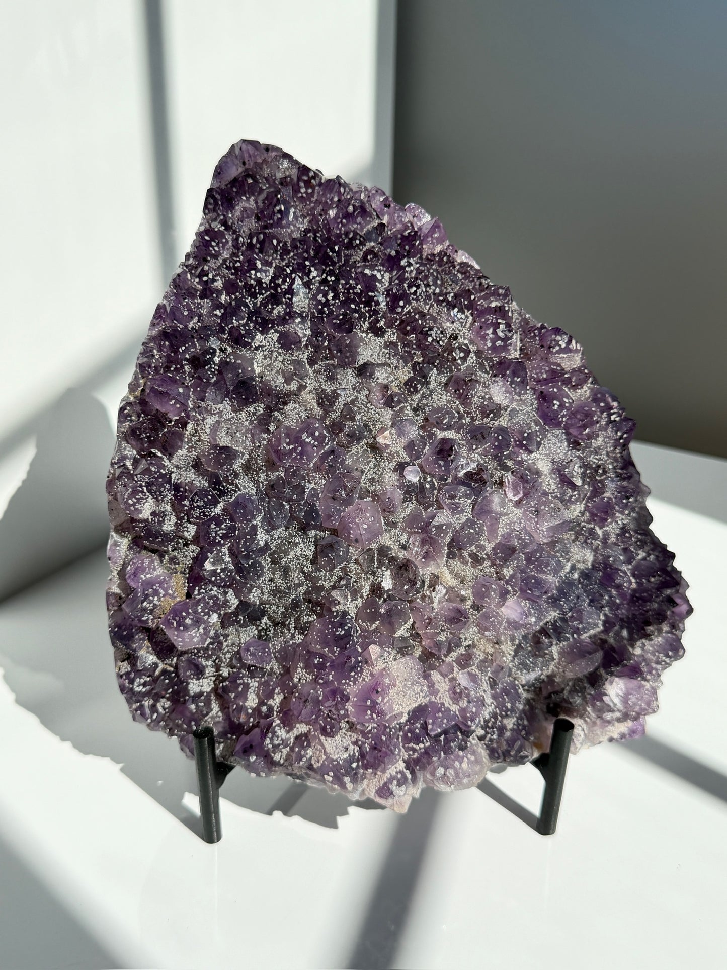 Uruguayan Sugar Amethyst Slab with Geothite