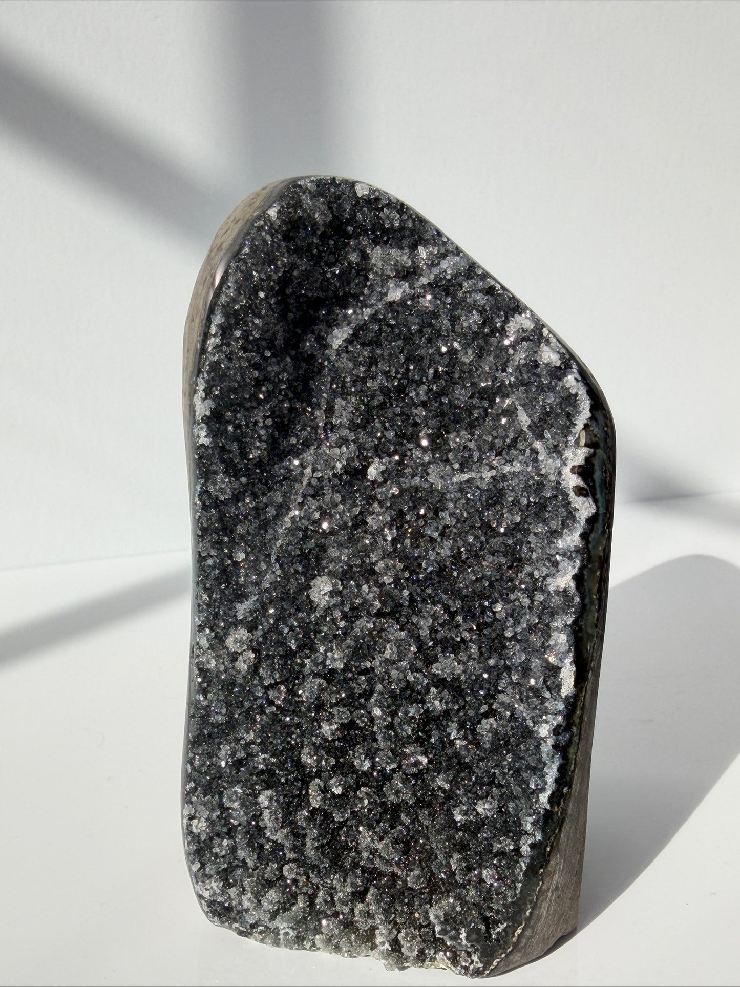Sugary Black + Gray Amethyst Cut Base