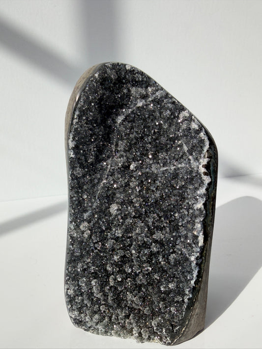 Sugary Black + Gray Amethyst Cut Base