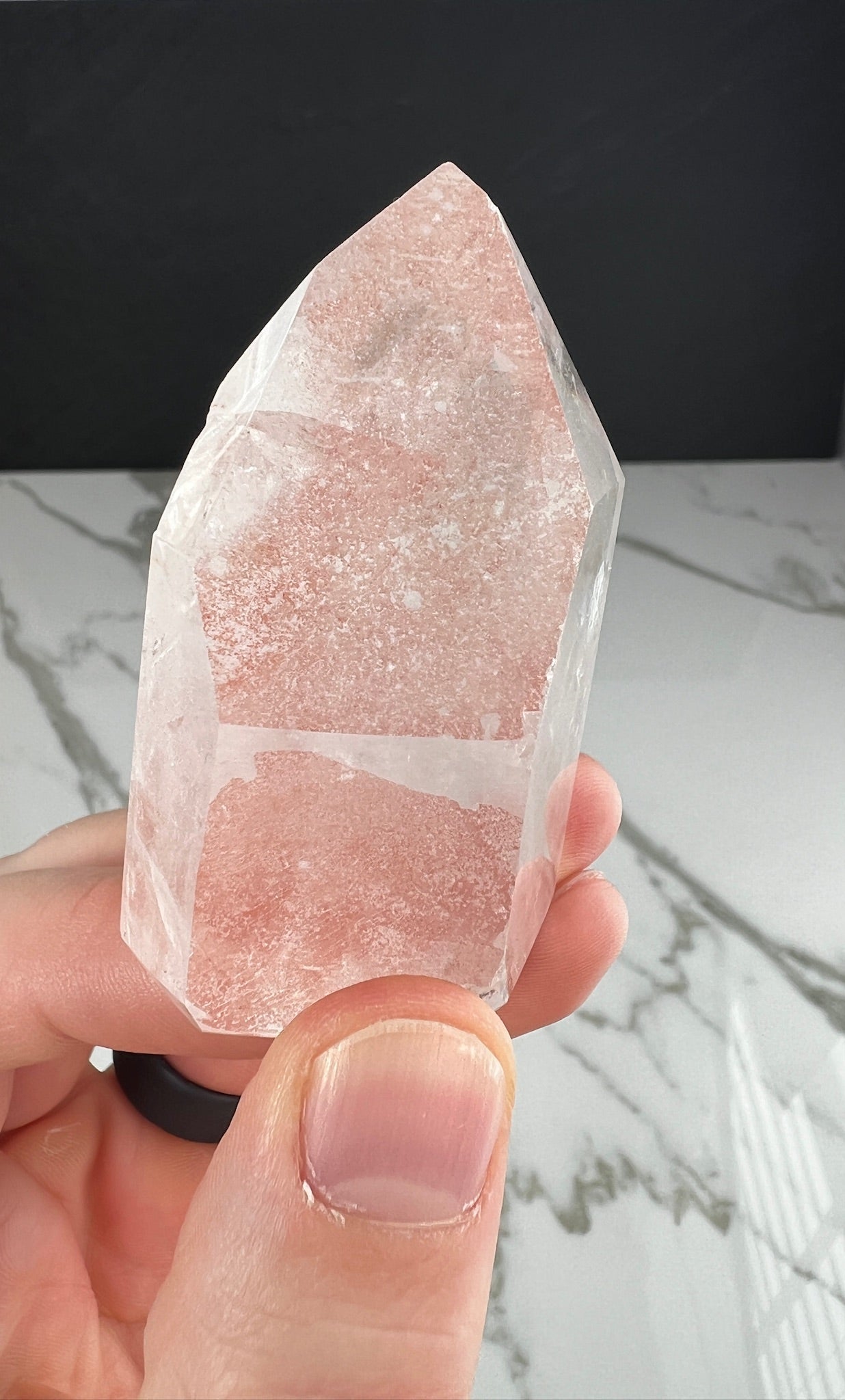 Pink Scarlet Lemurian Quartz Mini Tower