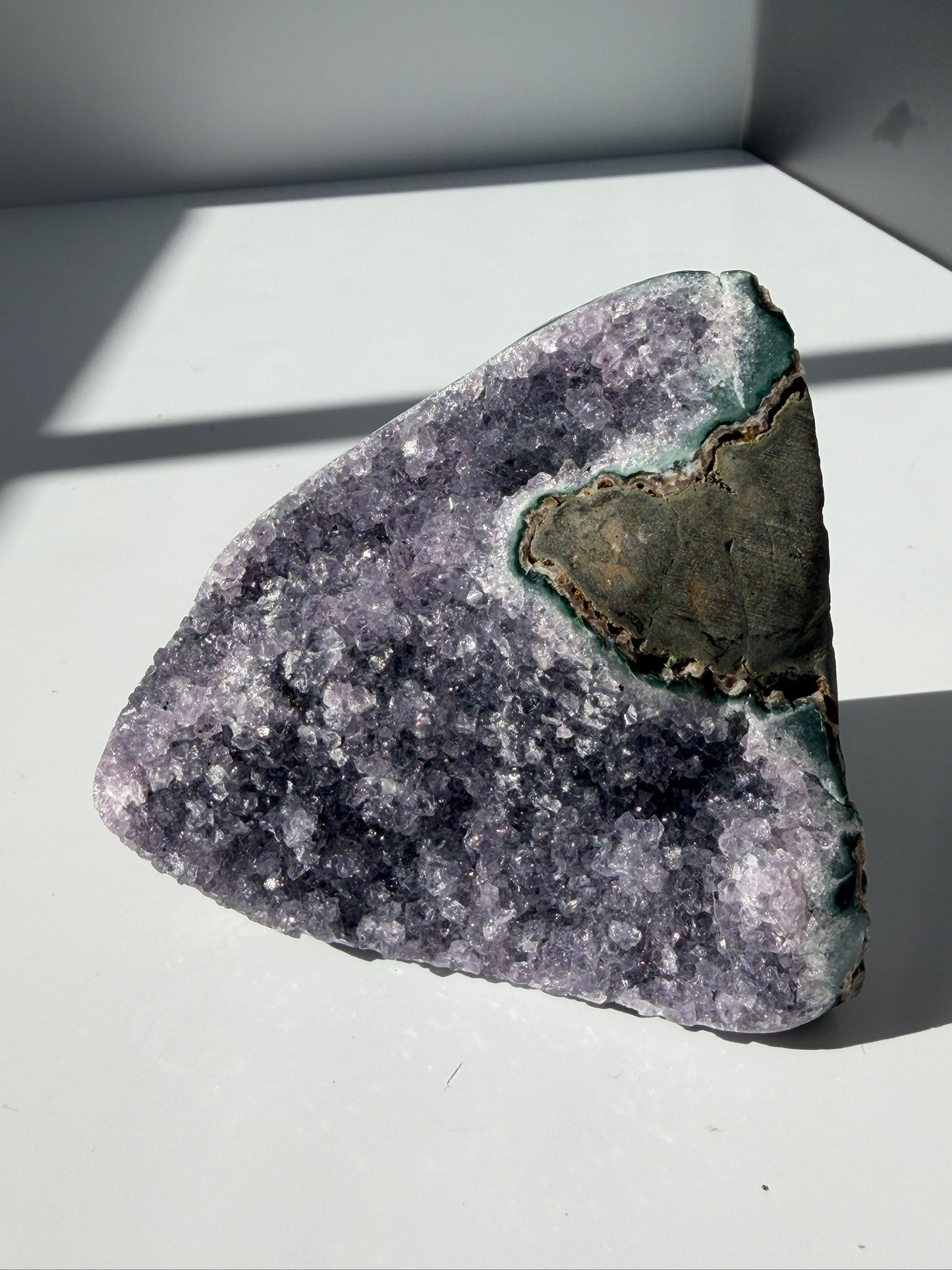 Lavender & Green Bi-Color Amethyst Cutbase