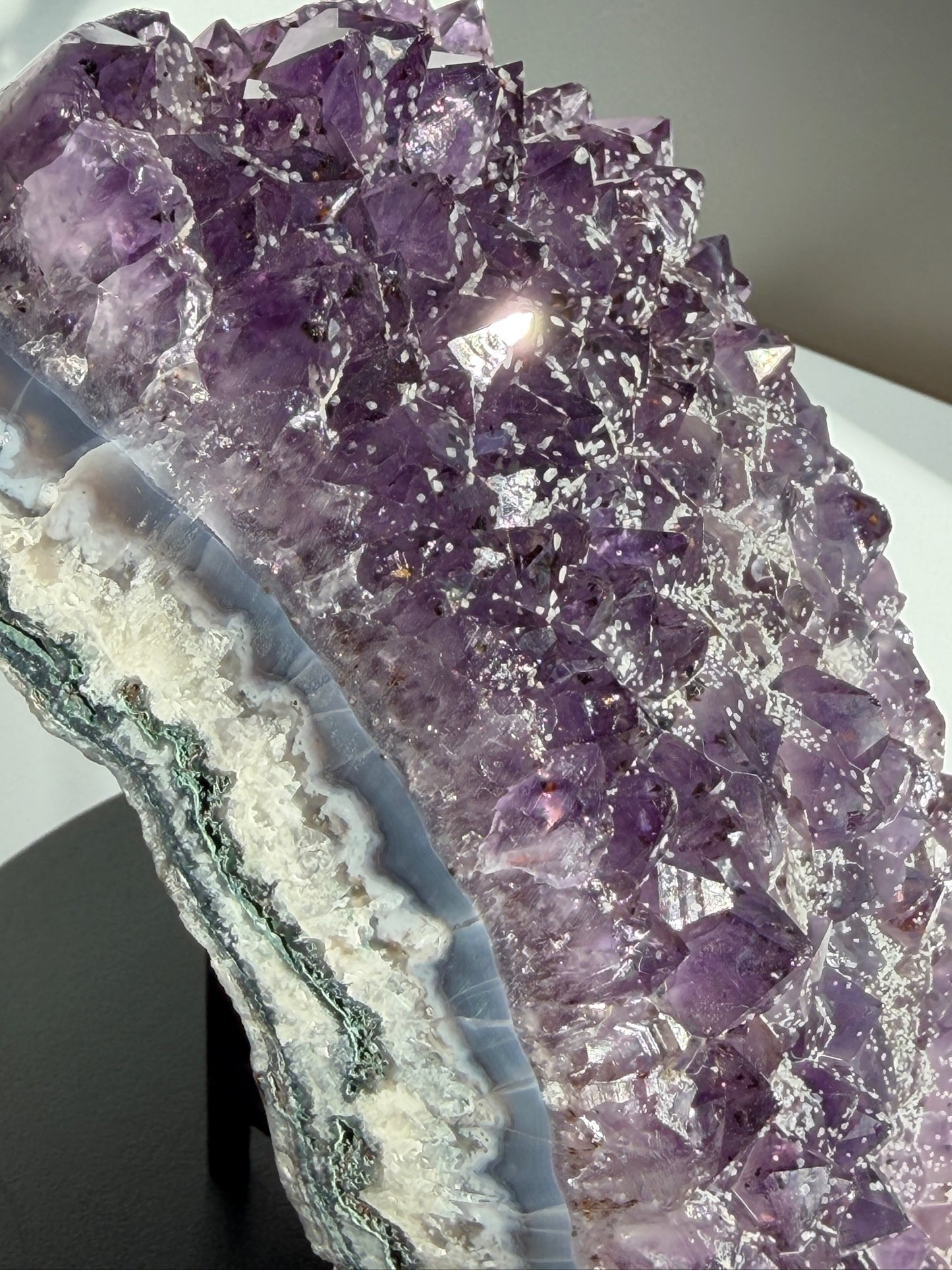Uruguayan Sugar Amethyst Slab with Geothite