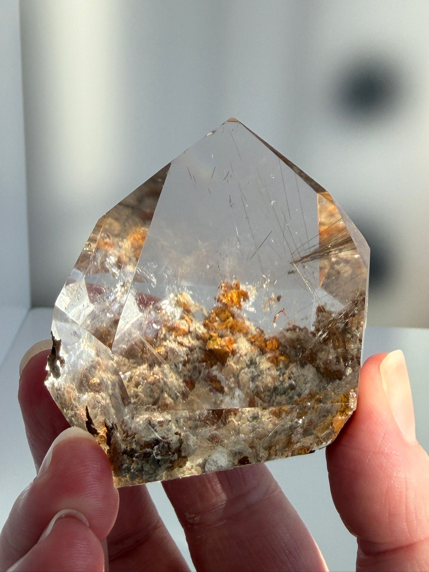Golden & Silver Rutilated Quartz with Lodolite Freeform