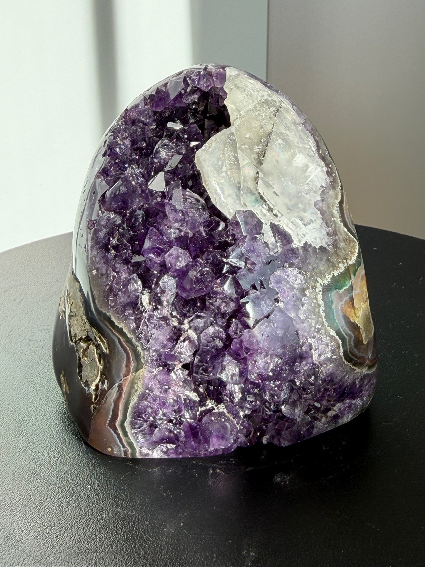 Amethyst Cut base with Calcite
