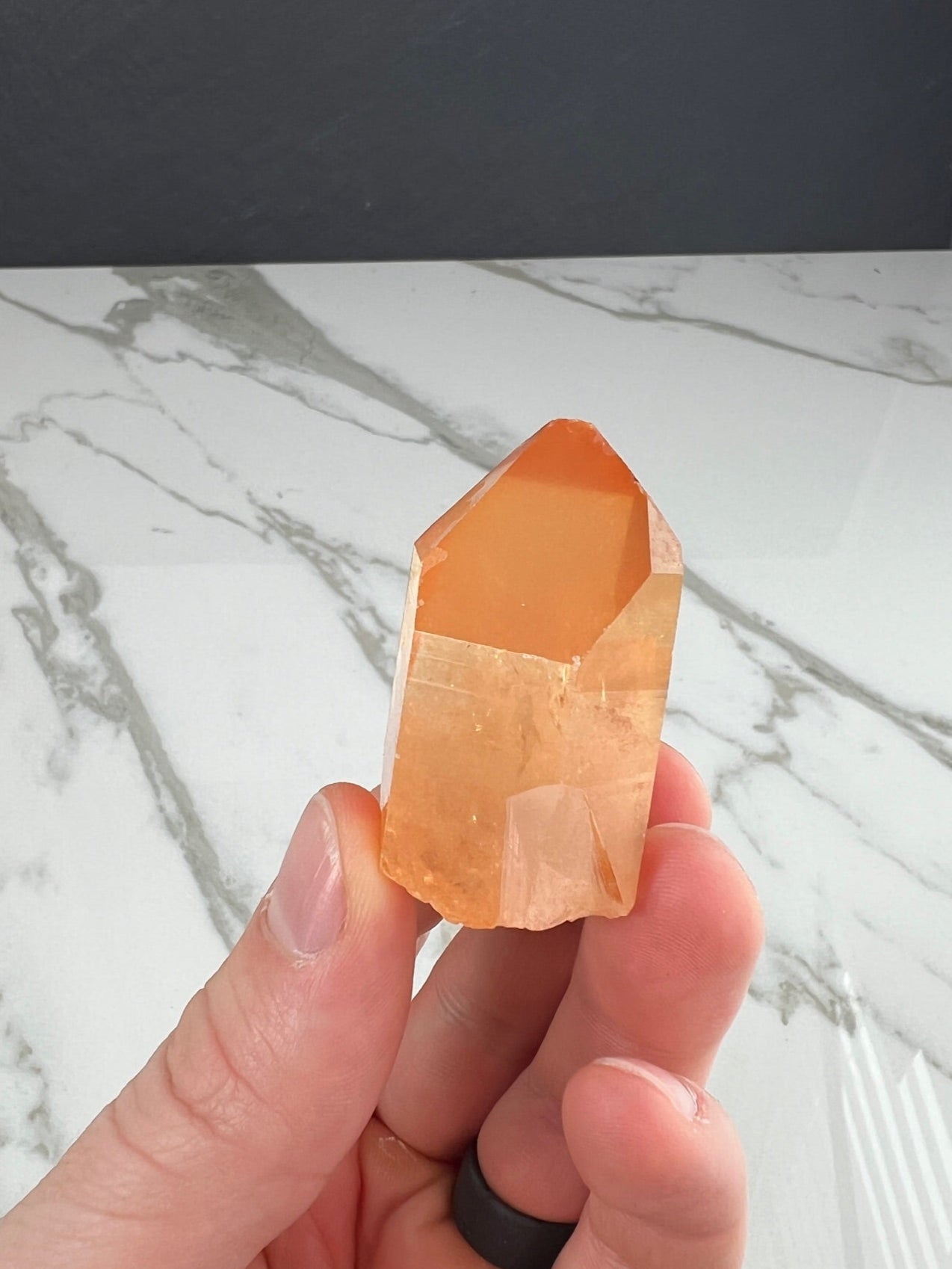 Tangerine Lemurian Quartz Point