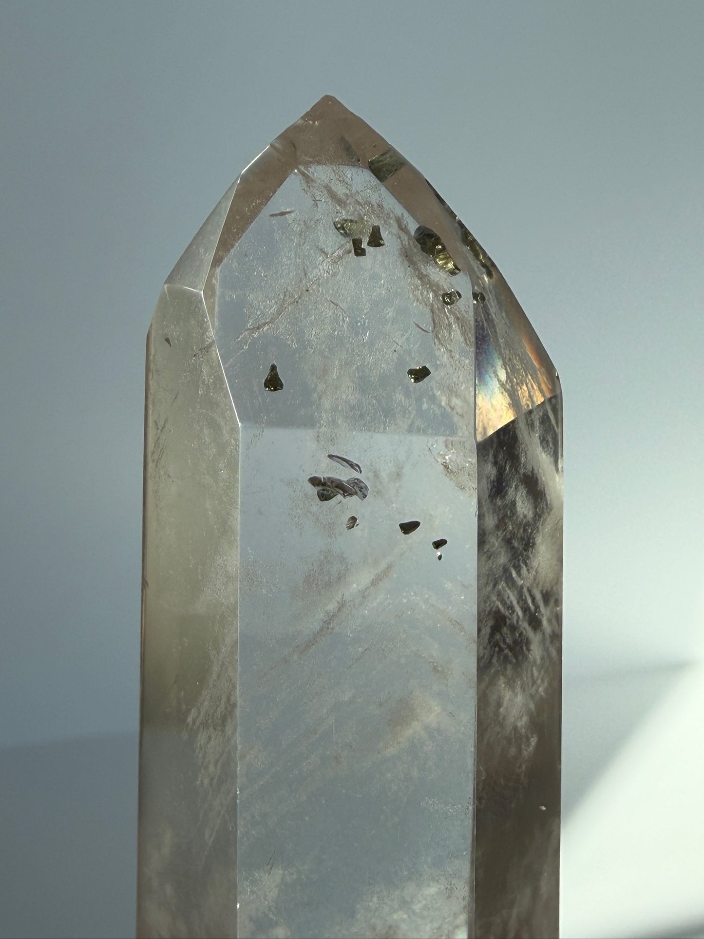 Stunning Phantom Quartz DT with Pyrite & Tangerine Inclusions