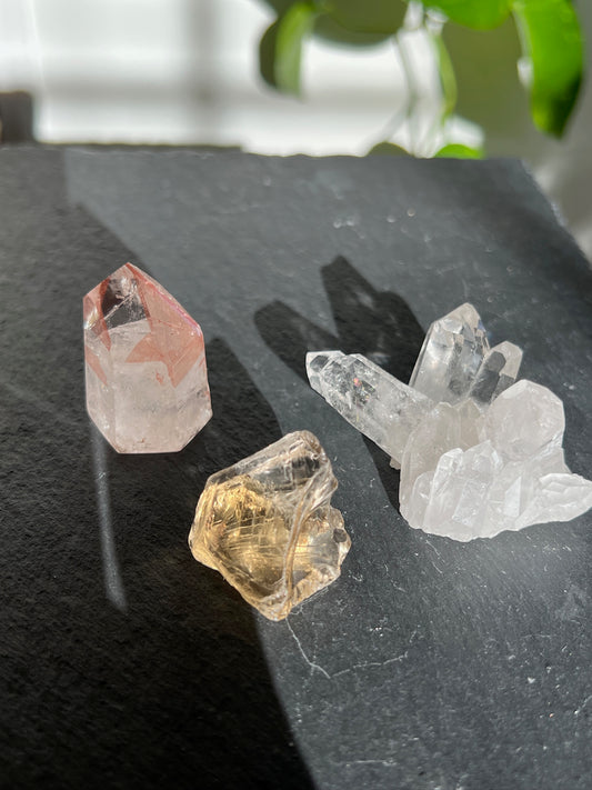 Handpicked Bundle - Lemurian Quartz, Citrine, and Pink Scarlet Lemurian Quartz