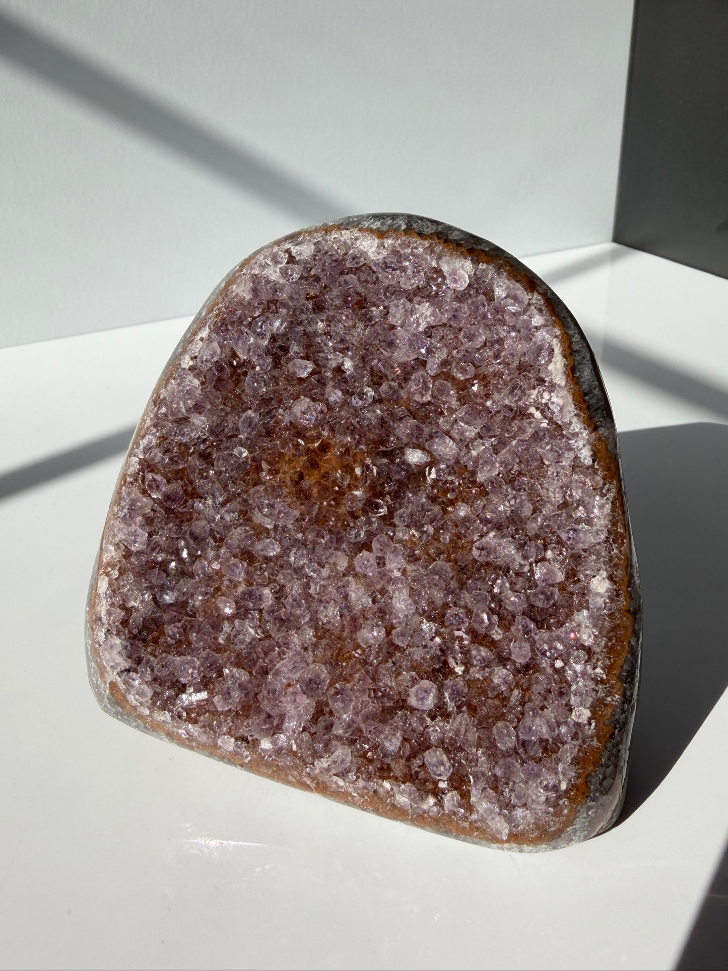 Pink & Orange Amethyst Cutbase - with a flower!