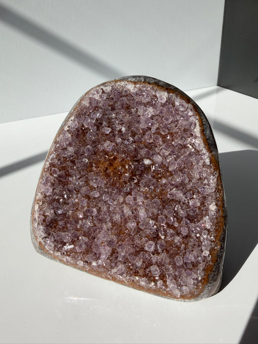 Pink & Orange Amethyst Cutbase - with a flower!