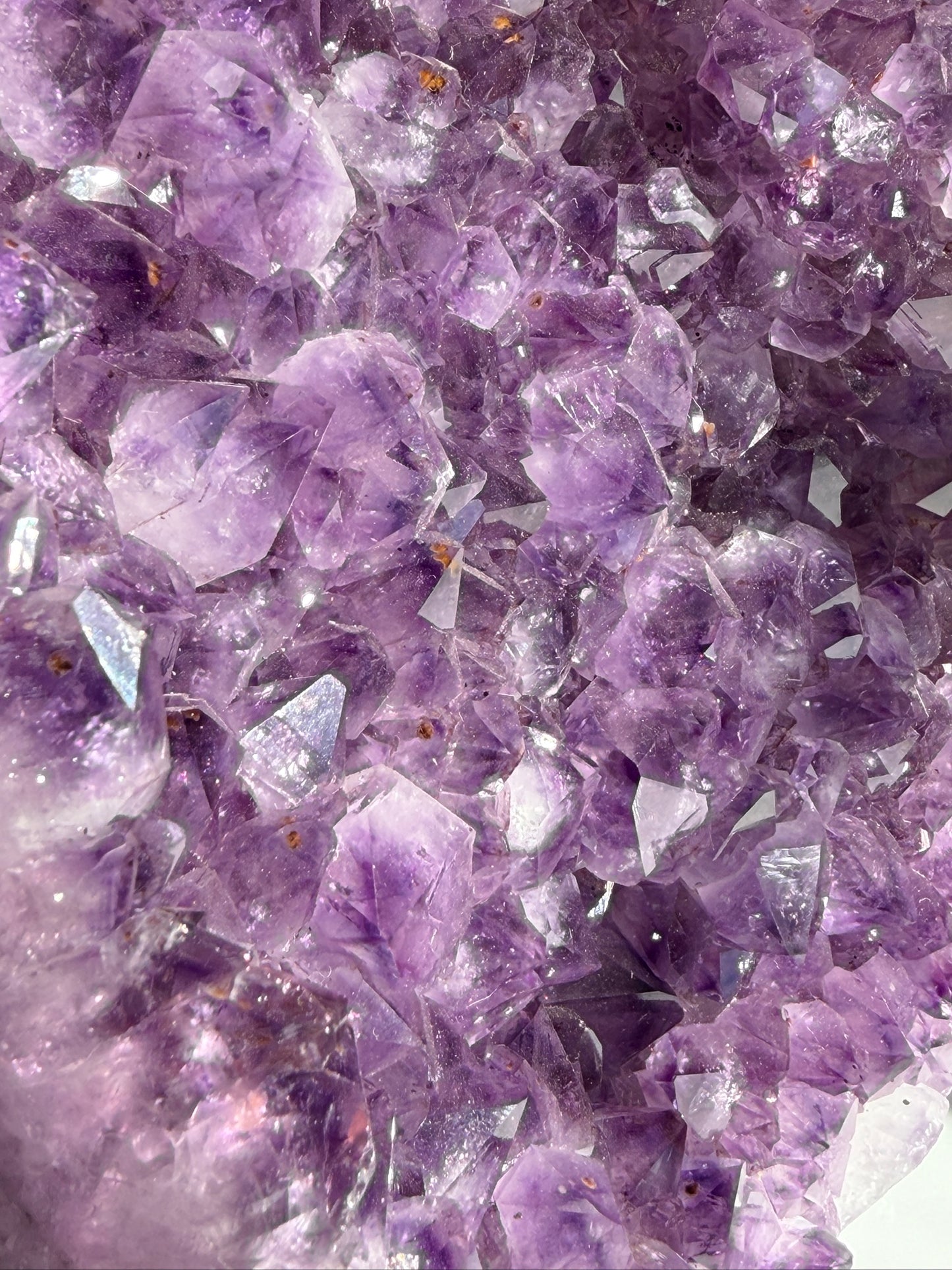 Expertly Polished Amethyst with Geothite Statement on Stand
