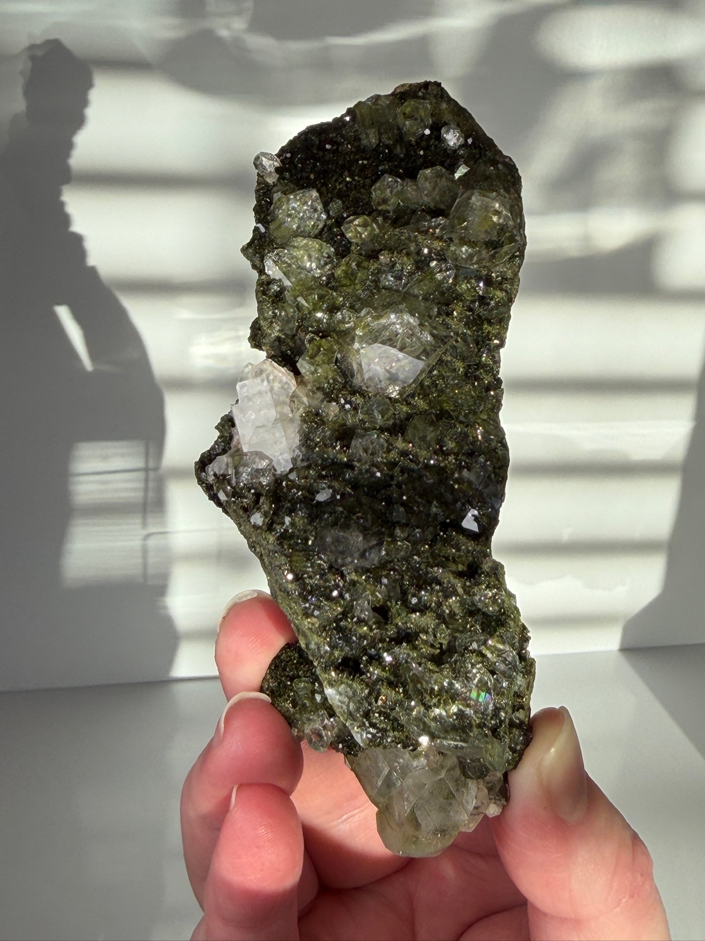 Deep Forest Green Epidote with Quartz