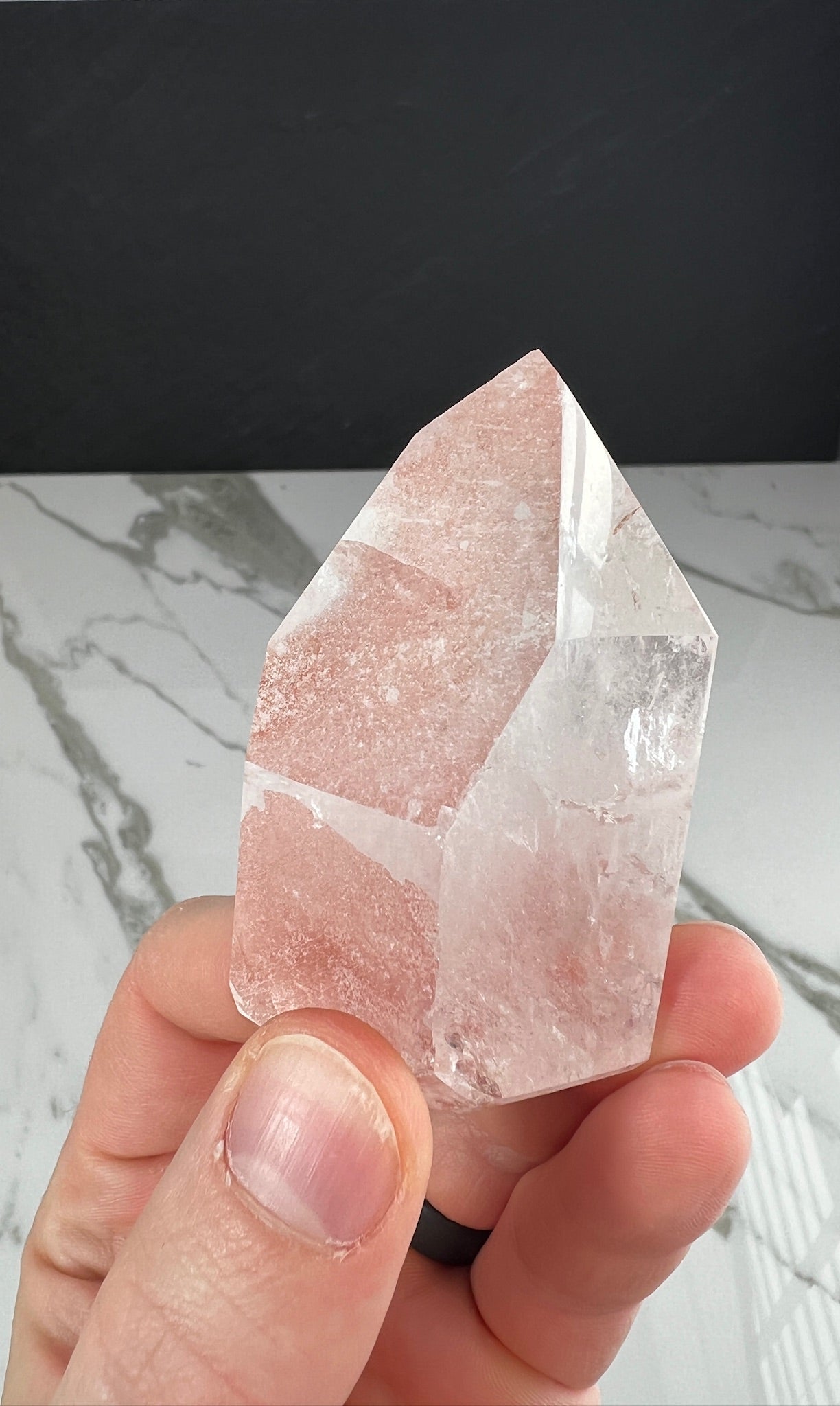 Pink Scarlet Lemurian Quartz Mini Tower